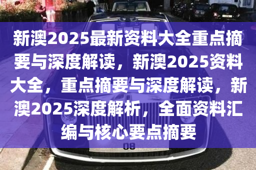 2025年新澳最精准正最精准大全:精选解析解释落实